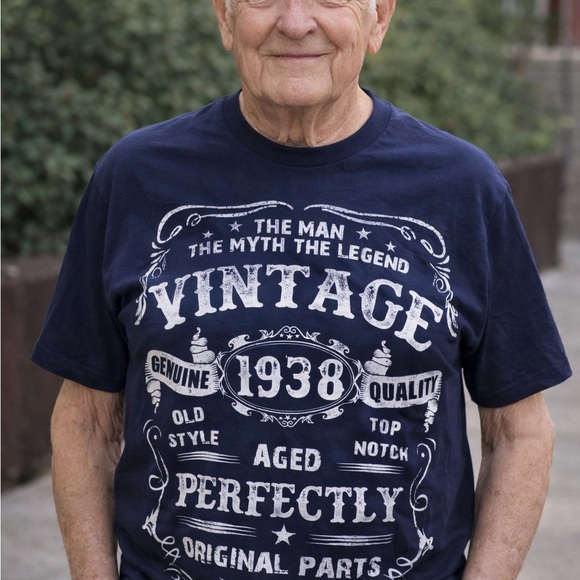 Port and Company Other - Born in 1938 Tee in Dark Blue